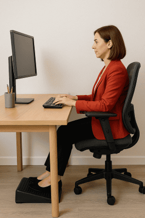 Sitzposition mit Fussstuetze