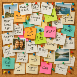 Zeit zum ausmisten auf der Pinnwand. Vielleicht in einer Wartepause