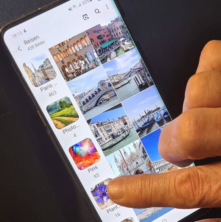 Wartezeiten im Büro, eine günstige Gelegenheit, Bildergalerien zu sortieren