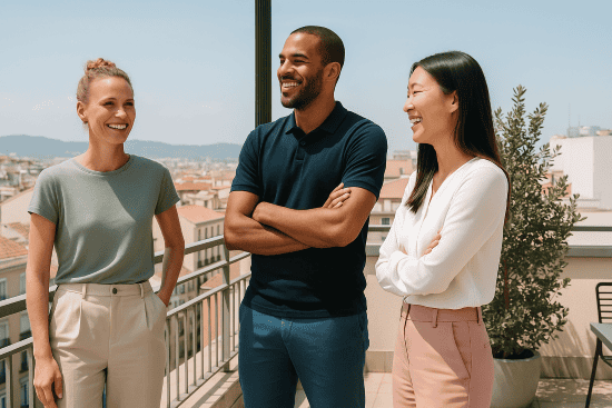 Kurze Frischluftdusche in der Minipause